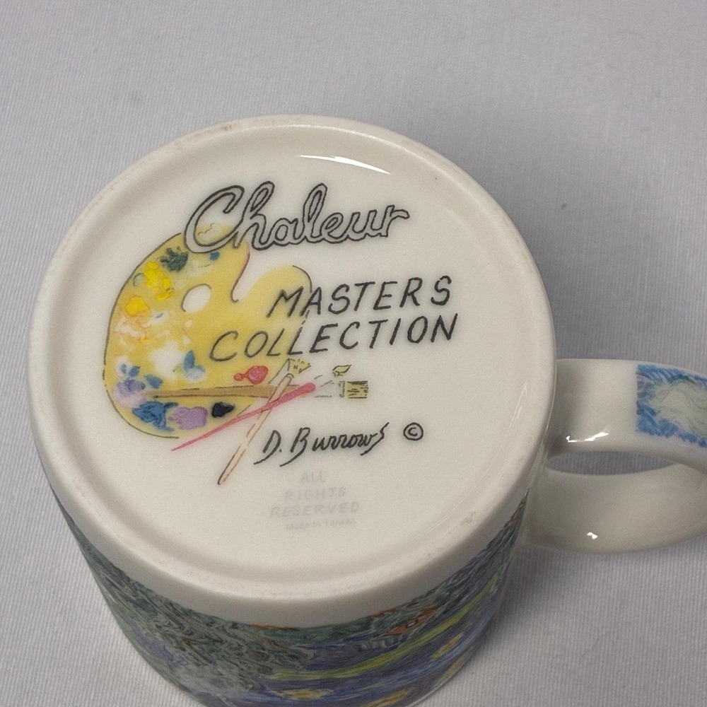 Van Gogh Starry Night Chaleur Masters Art Mug by D Burrows Vintage 90s - Picture 2 of 9